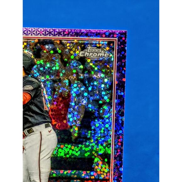 Juan Soto #129 Topps Chrome Purple Speckled Foil SP 125/299 Washingtin Nationals - Picture 3 of 5